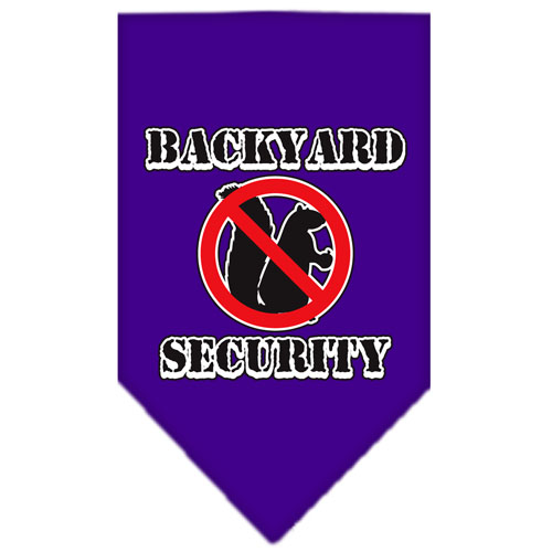 Backyard Security Screen Print Bandana Purple Small